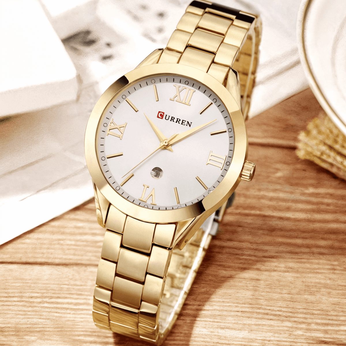 Relógio Curren Feminino Aurora Dourado